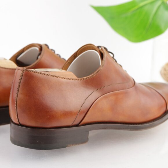 Magnanni Mens Saffron Oxfords Size 8.5 M Tan Brown Leather Cap Toe Dress Shoes main image 12